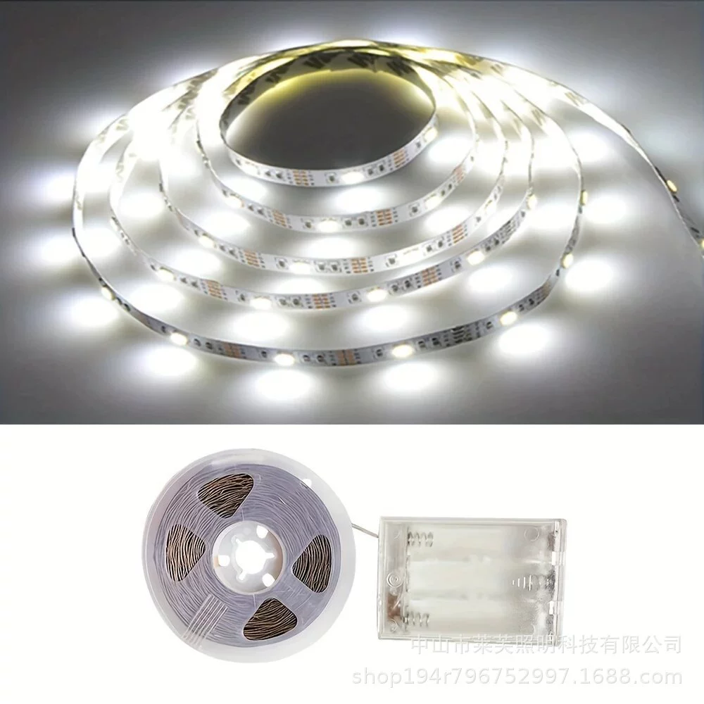 5 В 2835 аккумуляторный блок, теплый белый светодиодный светильник, полоса для ТВ, фоновый шкаф, шкаф, освещение, украшение, самоклеящаяся