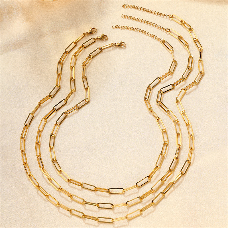 Men's Gender Wholesale Jewelry Simple Style Solid Color 304 Stainless Steel Plating Necklace
