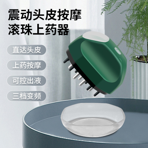 Head massage comb with roller for hair growth and scalp treatment, electric liquid applicator, nourishing hair growth essence applicator