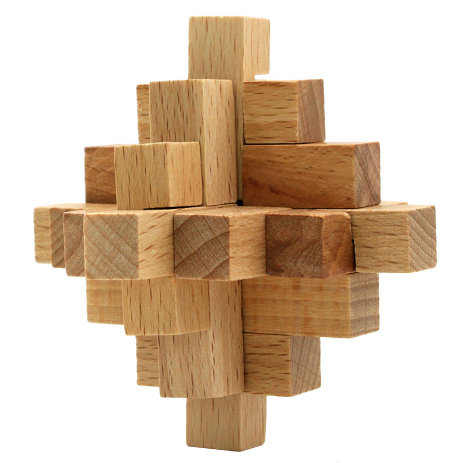 Los estudiantes de la escuela primaria de madera de más de 6 años de edad adultos mortaja bloques de construcción juguetes educativos Luban bloqueo Kong Ming bloqueo conjunto completo al por mayor