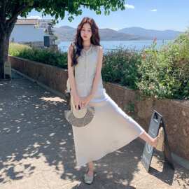法式蕾丝镂空马甲套装女2026夏季新款吊带裙气质名媛度假风两件套