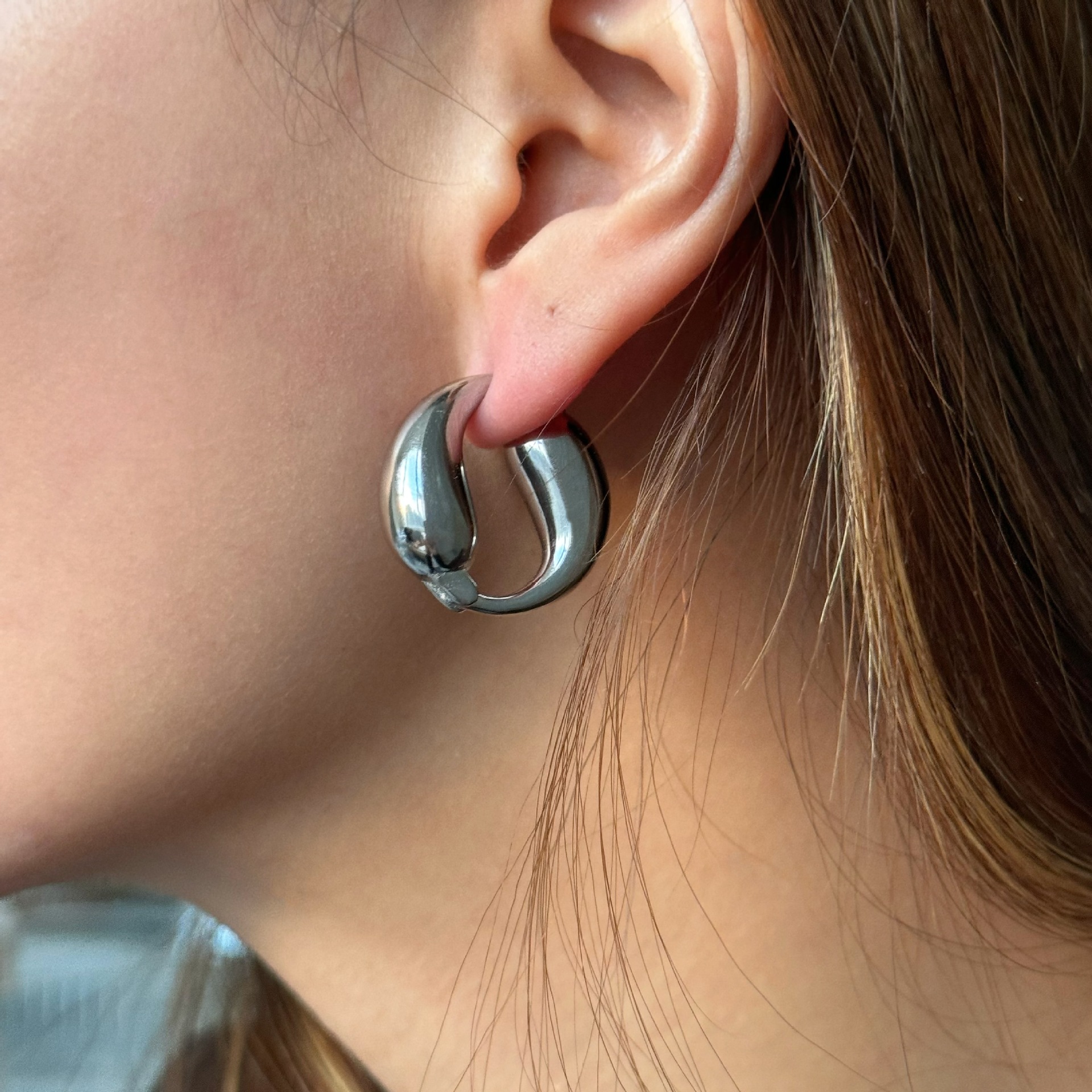 32g Weight Ion Plating (IP) Gold Plating Process 304 Stainless Steel Ear Needle Material Earrings Classification 1 Pair Retro Geometric Plating Titanium Steel Earrings