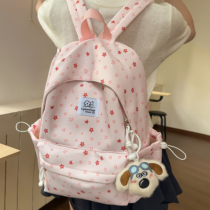 Lightweight Large-Capacity Campus Casual Backpack, New Trendy Cute Star Print Backpack, Female Student School Bag Lightweight Large-Capacity Campus Casual Backpack, New Trendy Cute Star Print Backpack, Female Student School Bag