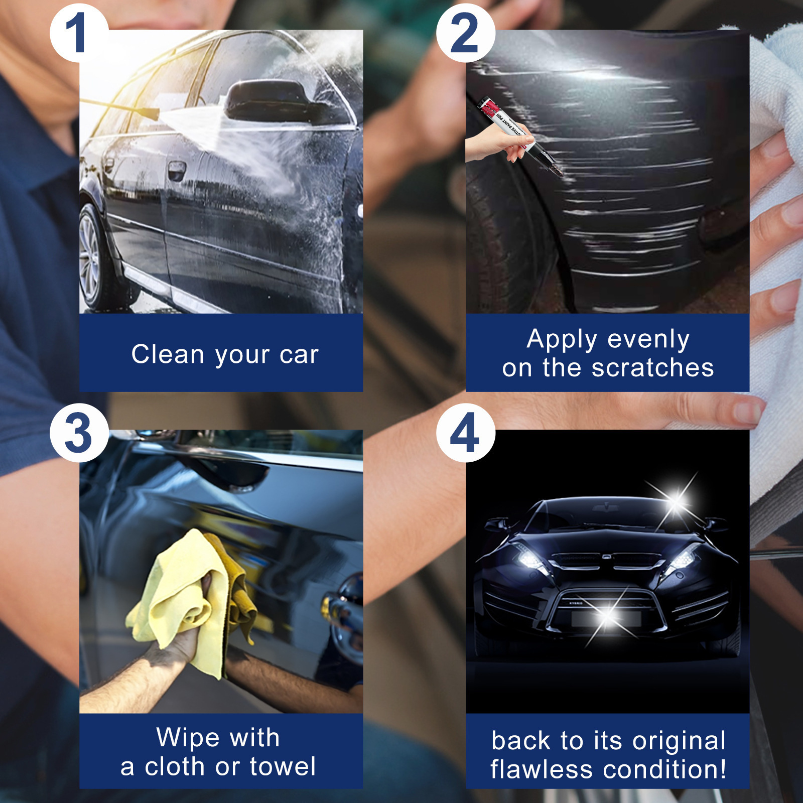 Cross-Border Rayhong Car Paint Repair Pen, Paint Scratch and Scuff Maintenance Pen, Scratch Removal Paint Care Pen