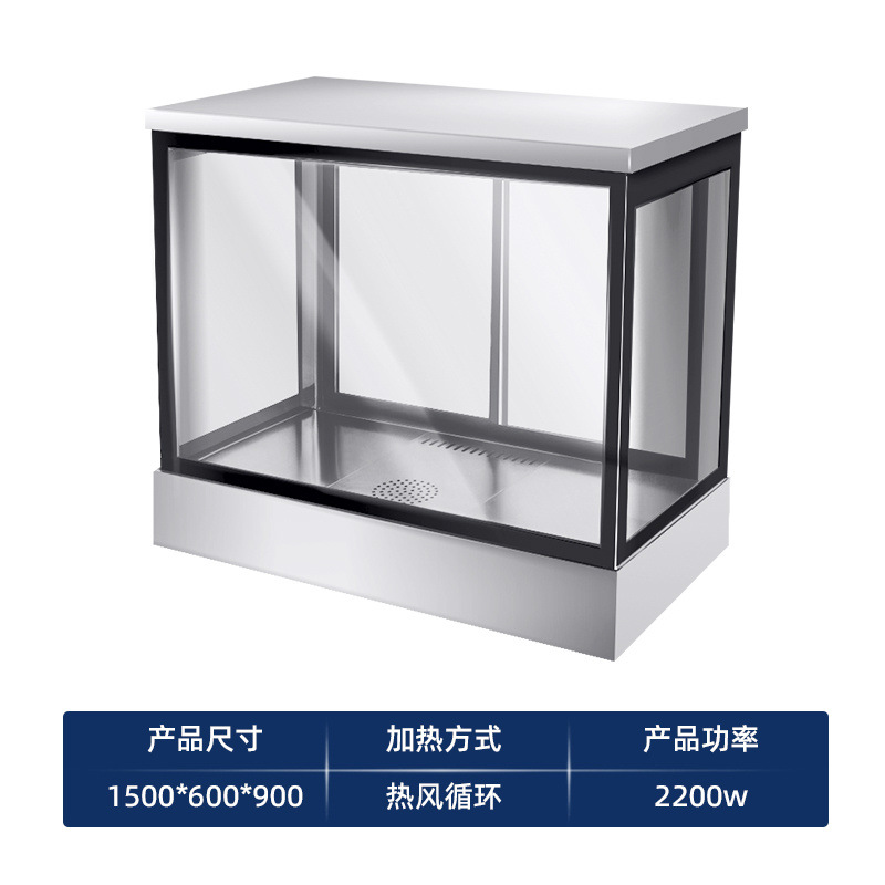 Gabinete de aislamiento de pato asado, gabinete de calefacción de escritorio comercial, gabinete de exhibición de aislamiento de pato asado, carne crujiente de patos