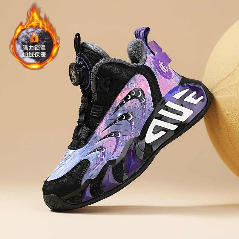 Zapatos infantiles de baloncesto para niños otoño y invierno nuevos zapatos de corrida para niñas con calzado de algodón caliente zapatos deportivos impermeables