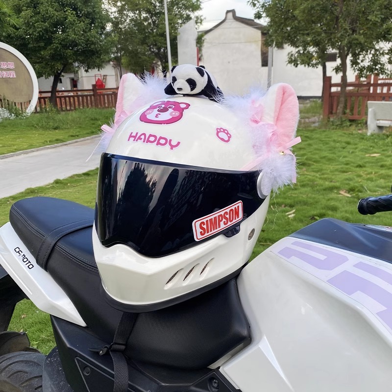 Cute Cat Ear Decor Helmet Ski Helmet Accessories Detachable Plush