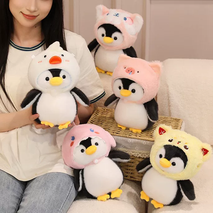 Cute pillow for sleep, plush girl doll, toy, pinguin, Birthday gift