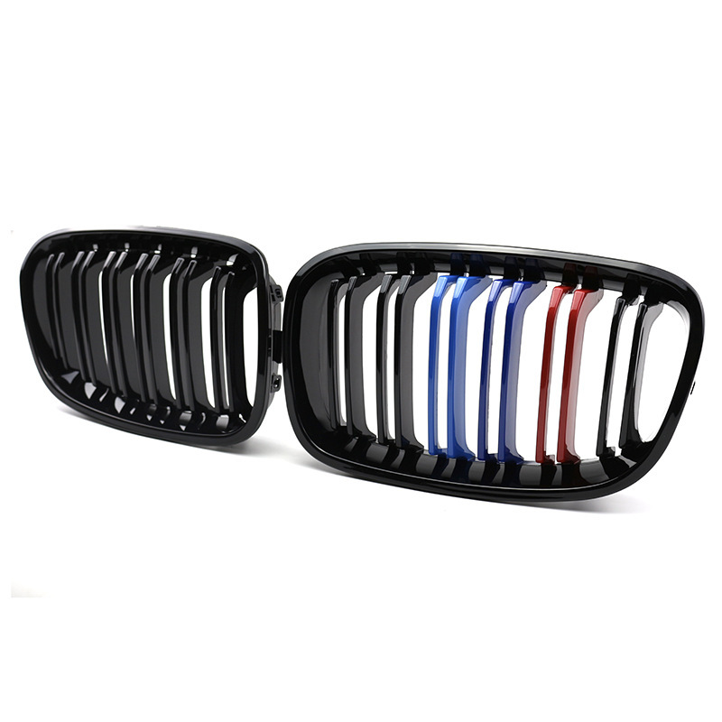 Suitable for BMW 1 Series F20 2012-2014 ABS M color double slat front bumper kidney grille