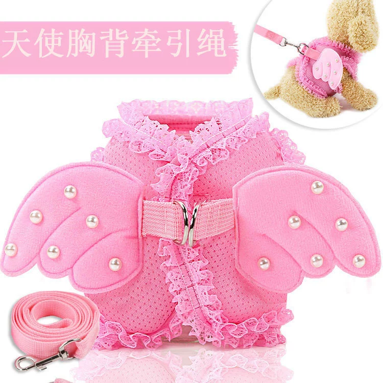 Clearance of spring and summer dog leash denim outdoor cat chest strap pet dog leash supplies Teddy cat available