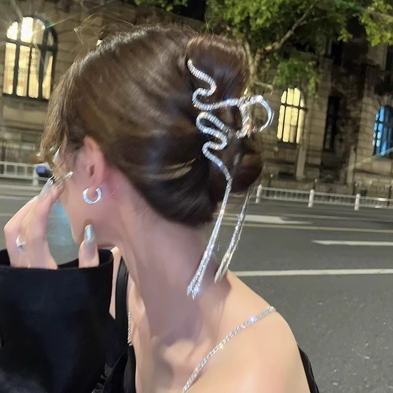 タッセルヘアピン 2025 新しいヘアピン後頭部用大型グリッパーハイエンドヘアシャーククリップヘアアクセサリー|undefined