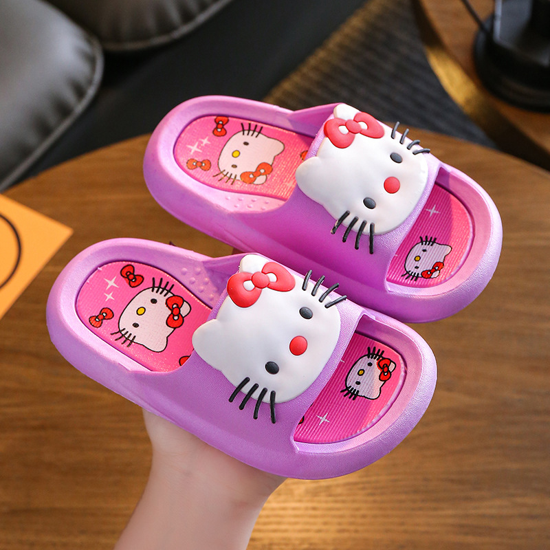 Zapatillas para Niñas para niños verano TikTok mismo estilo súper caliente baño interior y exterior antideslizante desgaste exterior zapatillas planas de aspecto alto