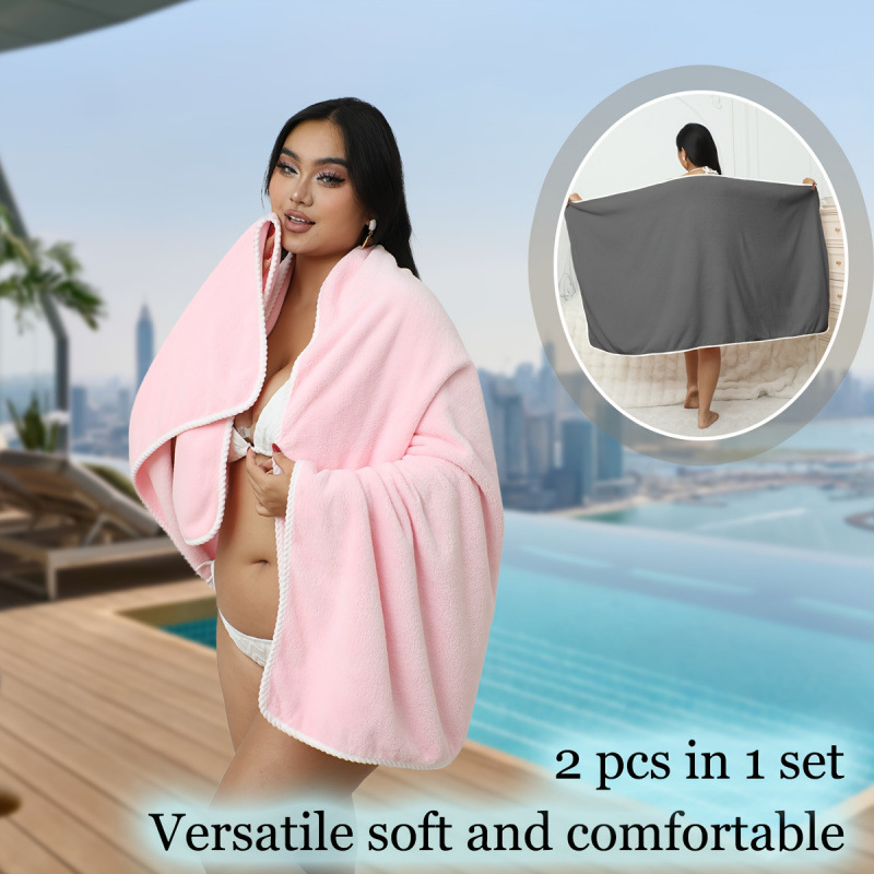 Cross-Border Towels Shower Curtains Bath Towel Set Soft Absorbent Quick-Drying Spa Bath Towel