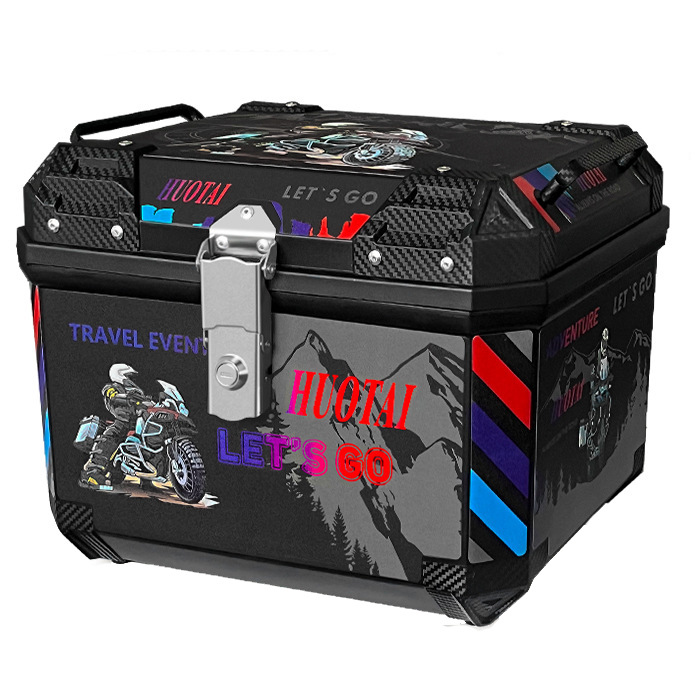 Suitable for motorcycle rear trunk 45L waterproof PP trunk non-aluminum alloy battery car toolbox universal tail box