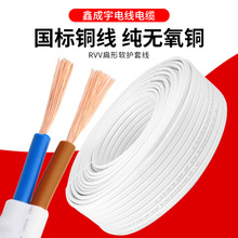 rvv護套線純銅白色電線軟線家用電源2芯1.5 2.5 4平方電線家用