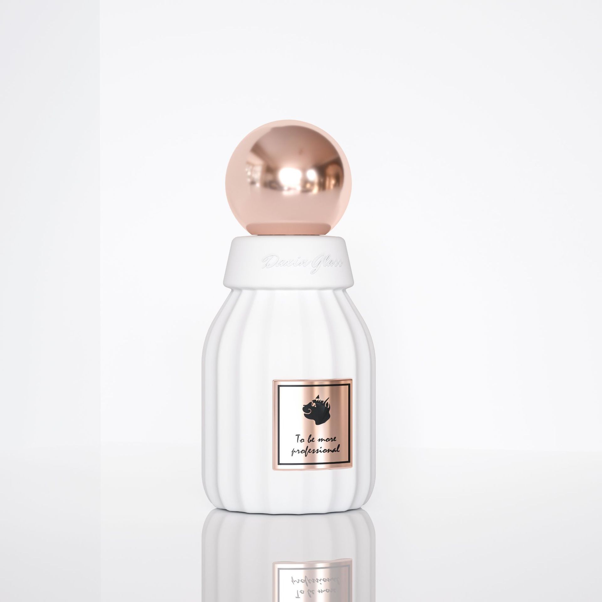 香水玻璃瓶50ml透明喷雾瓶带贴标便携分装瓶卡口异型竖条纹香水瓶