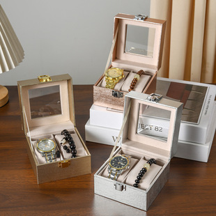 In-Stock New 2-Slot Watch Box with Window Jewelry Box Watch Packaging Organizer Watch Storage Box