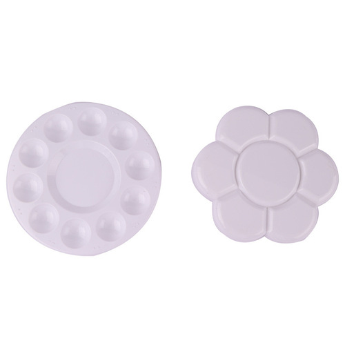 Plastic Ten-Hole Palette Double-Lid Rosewood Covered Palette Watercolor Palette Painting Palette Wholesale