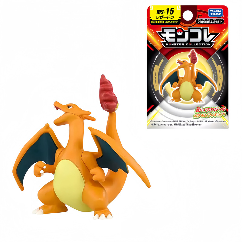 本物の TOMY ポケモンデスクトップ装飾品模型玩具ギフトグララドピカチュウリザードンフィギュア|undefined