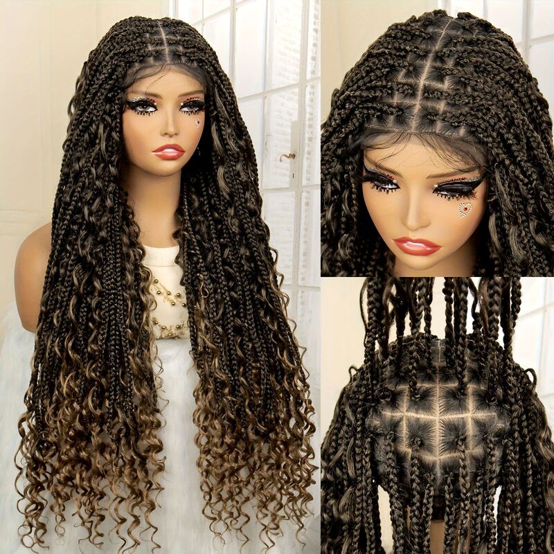 クロスボーダー起爆かつら欧米のお下げの頭カバー全レース化繊かぎ針髪Box Braids Wig|undefined