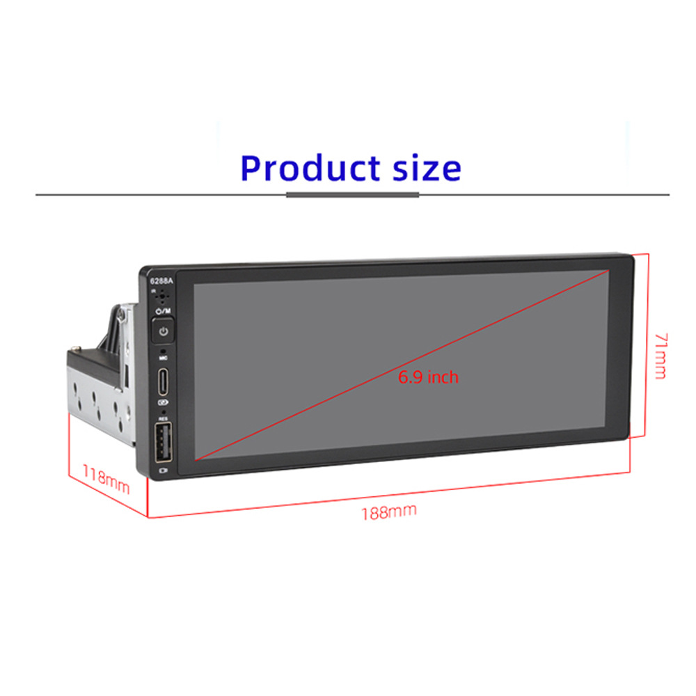 6.9 Inch 2+32 Wireless Carplay Single-Stick Android Machine Ips Capacitive Screen Smart Voice Car Player 12V