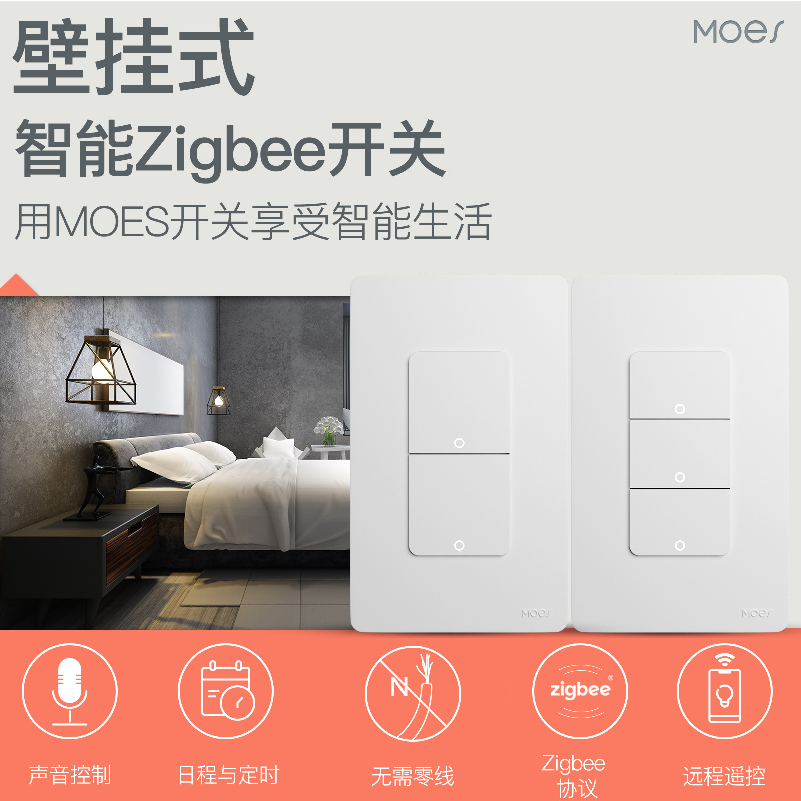 Zigbee Graffiti Smart Home Single-Phase Smart Button Switch App Timed Voice Remote Panel