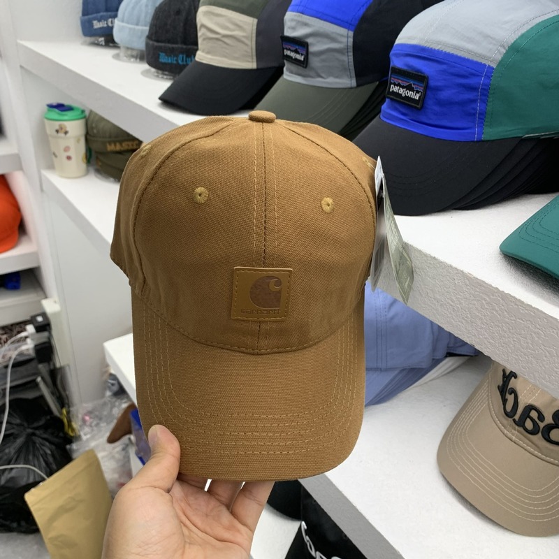 皮标棒球帽刺绣魔术贴帆布软顶水洗复古弯沿帽欧美工装学生情侣帽|undefined