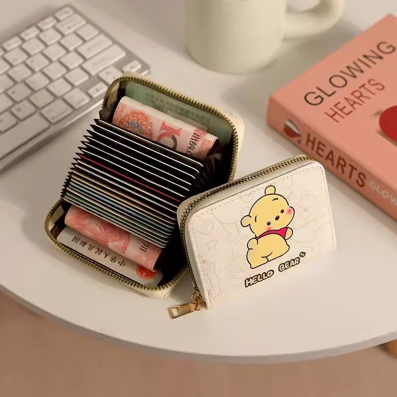 Cartoon multi tarjeta de gran capacidad mini cartera encantadora tarjeta de visita tarjeta de identificación tarjeta de licencia de conducir cubierta para mujeres