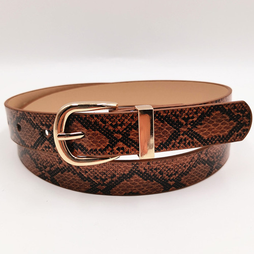Small Batch Wholesale Cross-Border Serpent Pattern Women's Belt Simple and Versatile Jeans Accessory