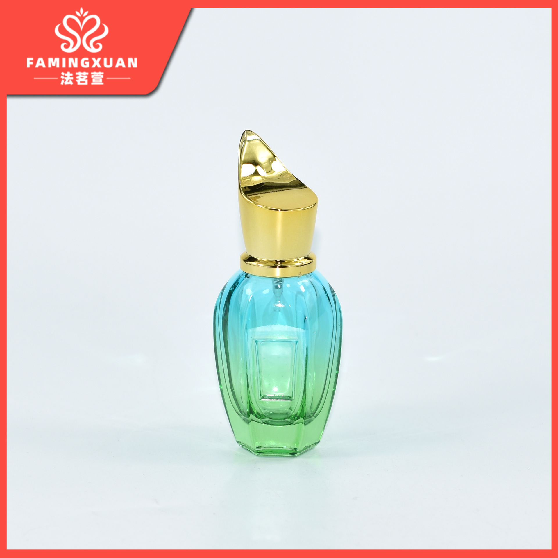 Botella de perfume Famingxuan, botella vacía recargable, botella de perfume a granel, botella de perfume vacía de vidrio coloreado con atomizador de 28 ml