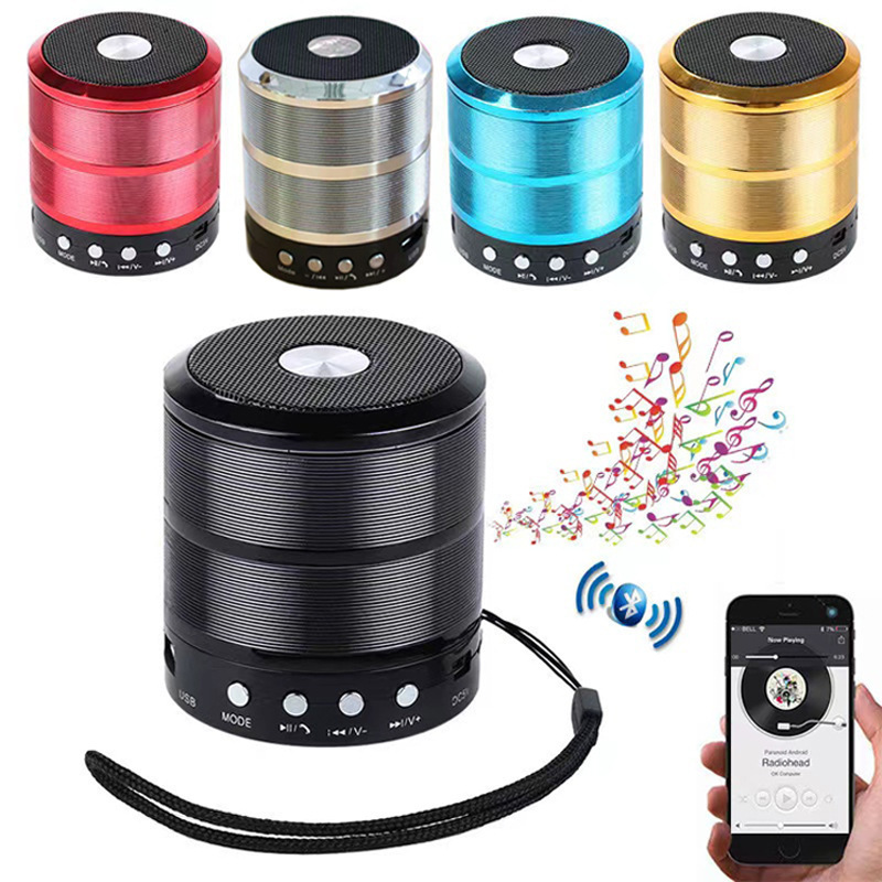 Altavoz Bluetooth WS-887 Mini Subwoofer, Portátil para Hogar y Exterior, Carcasa Metálica, Tarjeta TF, Audio Inalámbrico, Fabricante Mayorista