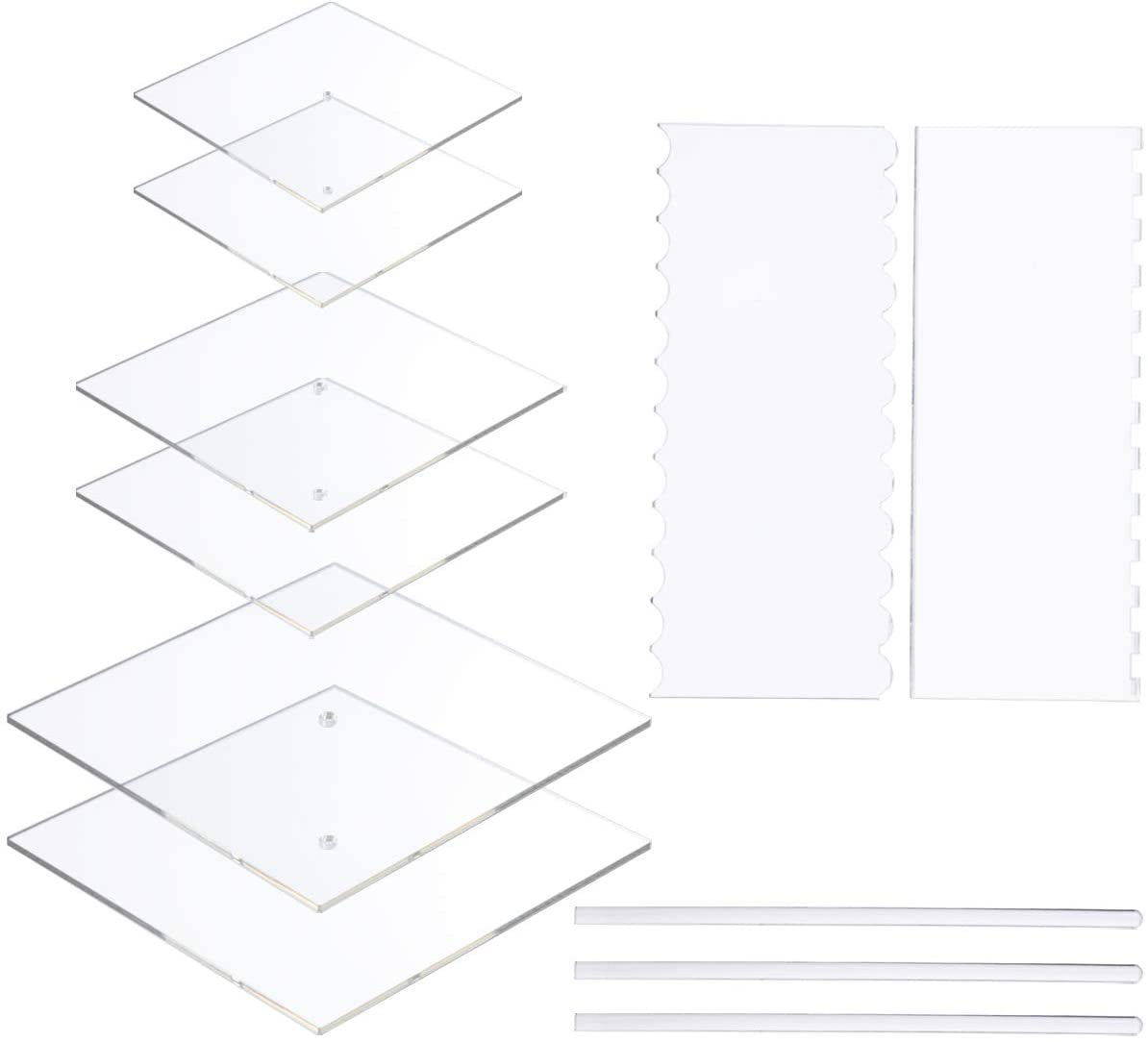 透明亚克力奶油刮板梳子塑料刮板翻糖蛋糕抹平器造型装饰烘焙模具