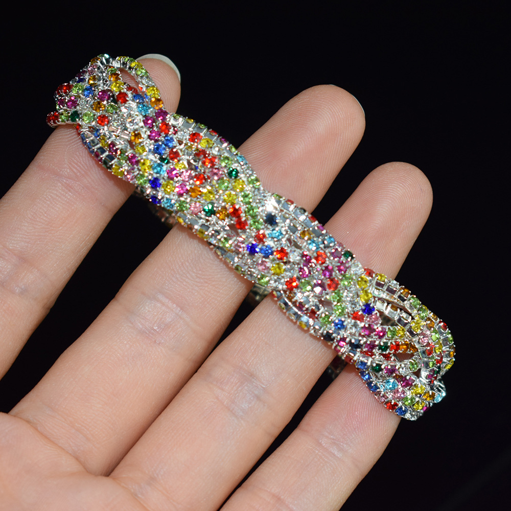 Bangle Classification 1 Piece Quantity Simple Style Color Block Rhinestones Ferroalloy Wholesale Bangle
