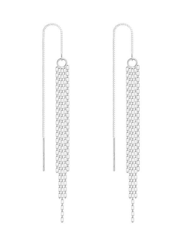 Pendientes de borla de plata esterlina S925 cara adelgazante pendientes de nicho 2022 nuevos pendientes de moda pendientes largos de mujer temperamento