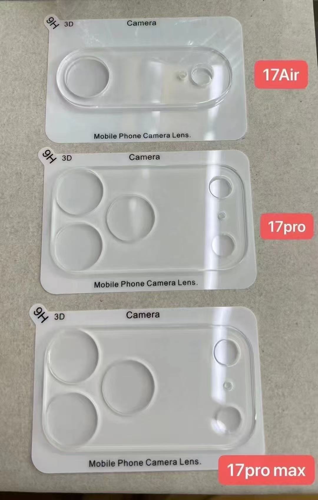 Para iPhone17Air Apple 17ProMax lente de serigrafía protección de gran arco de alta penetración 3D película de lente estereoscópica