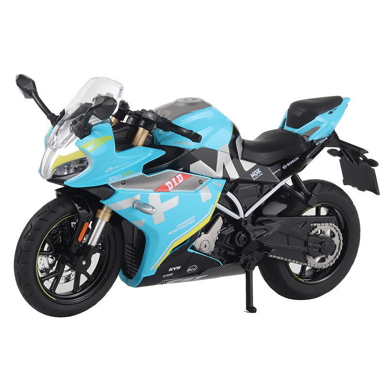 Modelo de motocicleta simulación motocicleta con sonido y luz amortiguador aleación modelo de coche boutique decoración niño juguete Chenghai venta al por mayor