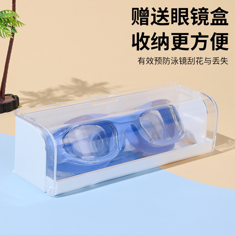 Gafas de Natación con Tapones de Oídos para Adultos PC Impermeable, Anti-vaho para Natación y Buceo