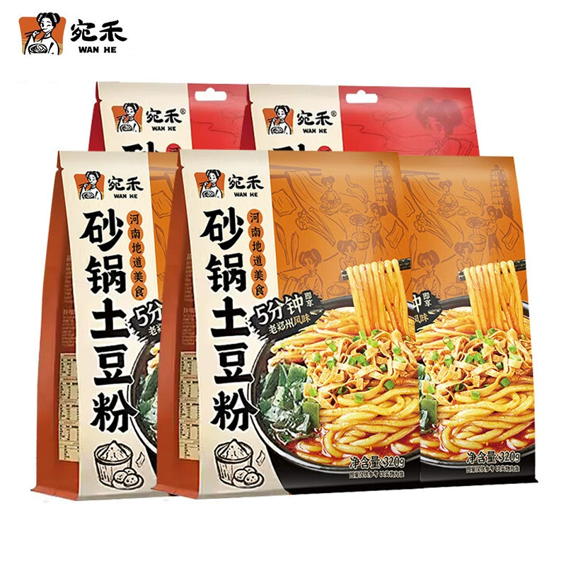 Лапша из картофеля в глиняной упаковке Wanhe, традиционная острая лапша для хот-пота, густая рисовая лапша, лапша для хот-пота, удобное готовое блюдо, лапша со вкусом улитки.