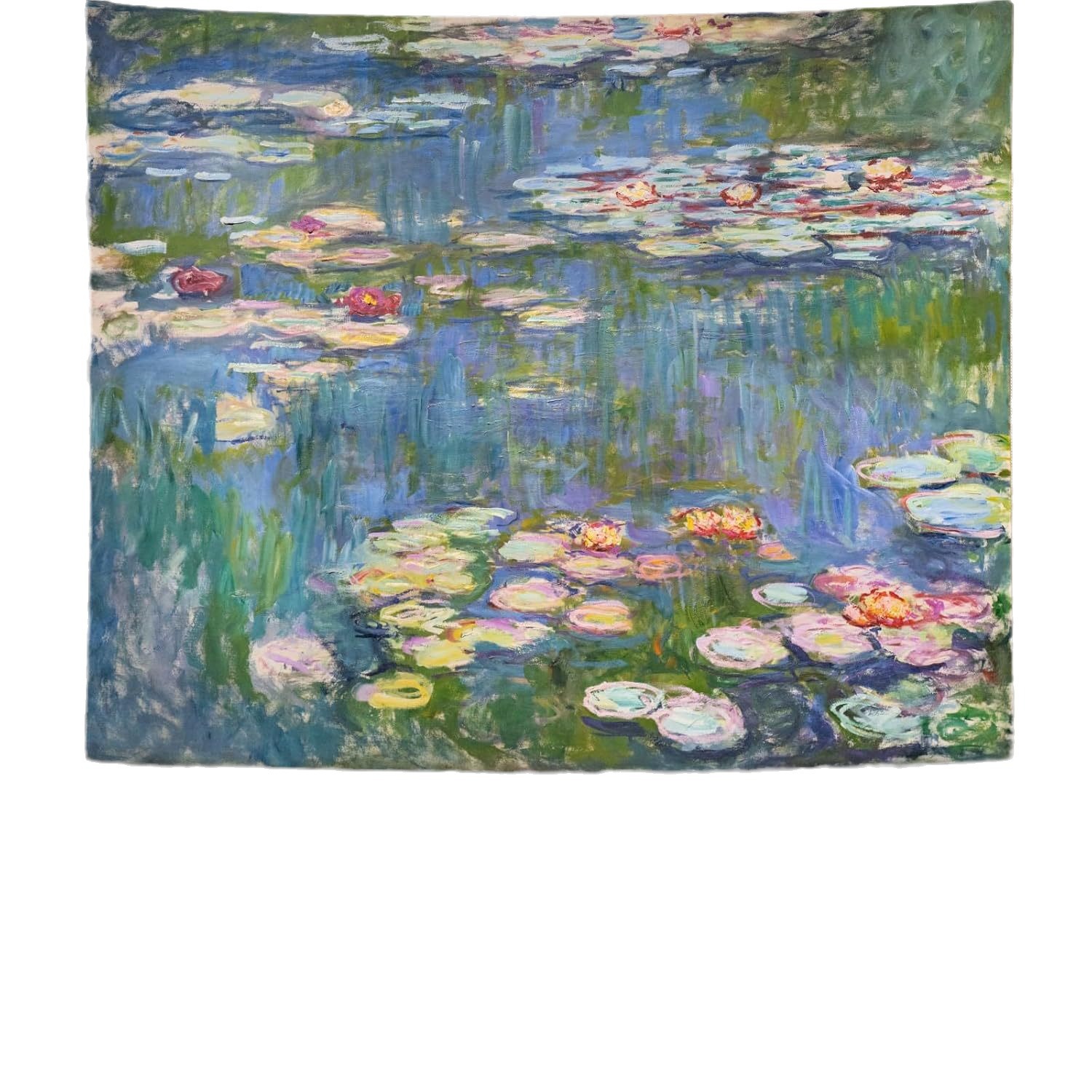 (2개) 비닐 녹색 태피스트리 수련 벽 예술 장식 침실 미적 추상 히피 꽃 벽 교수형 거실