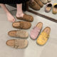 Cute Birkenth Shoes Women's 2025 New Spring Thick Bottom-toe Lazy Half Slippers Outer Wear Birkenth Shoes Cork Shoes