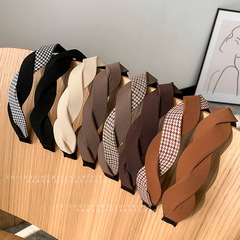 Korean Internet celebrity hair hoop female retro high-end hair bundle adult wide-brimmed hair headband hairpin high skull headwear