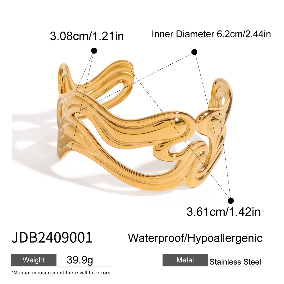 Joyas europeas y estadounidenses JEDING pulseras de acero de titanio no se desvanecen joyas de lujo ligero pulseras de alta sensación de acero inoxidable joyas transfronterizas