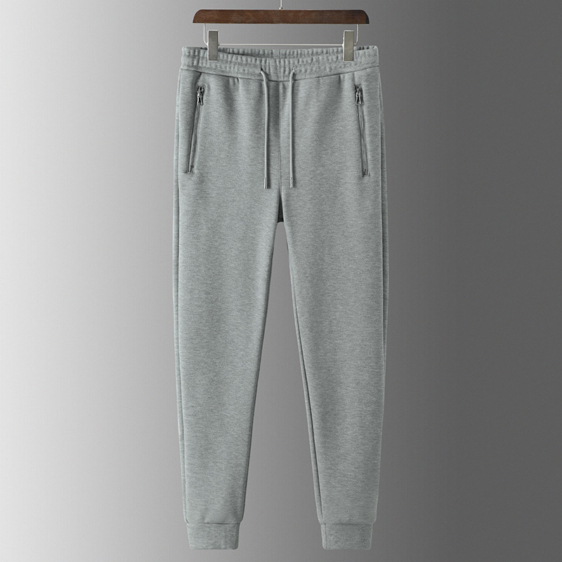 Demi-season quality elastic trousers for leisure with zipper