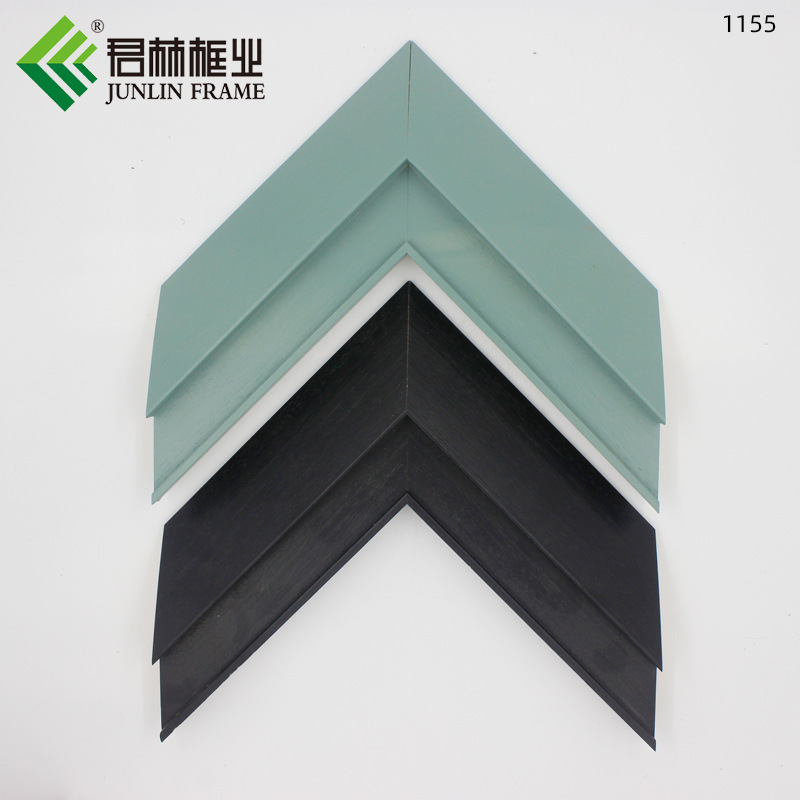 Black Solid Wood Simple Oil Painting Frame French Green Middle Wood Line