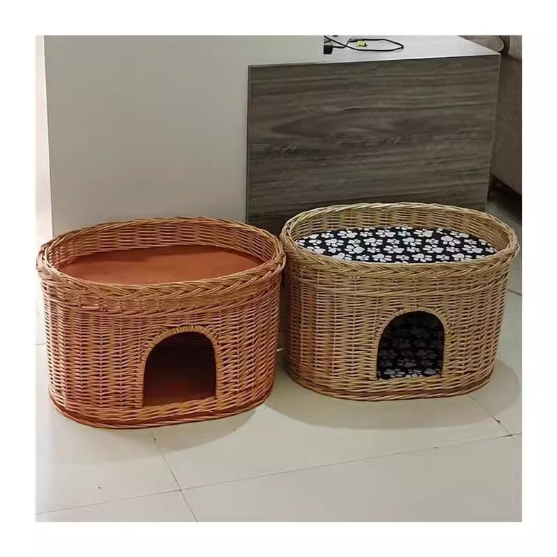 Nido de ratas, nido de ratas, nido de perros de tejido de sauce, nido de mascotas de verano, nido de mascotas de cuatro estaciones, nido desmontable para perros pequeños, VIP