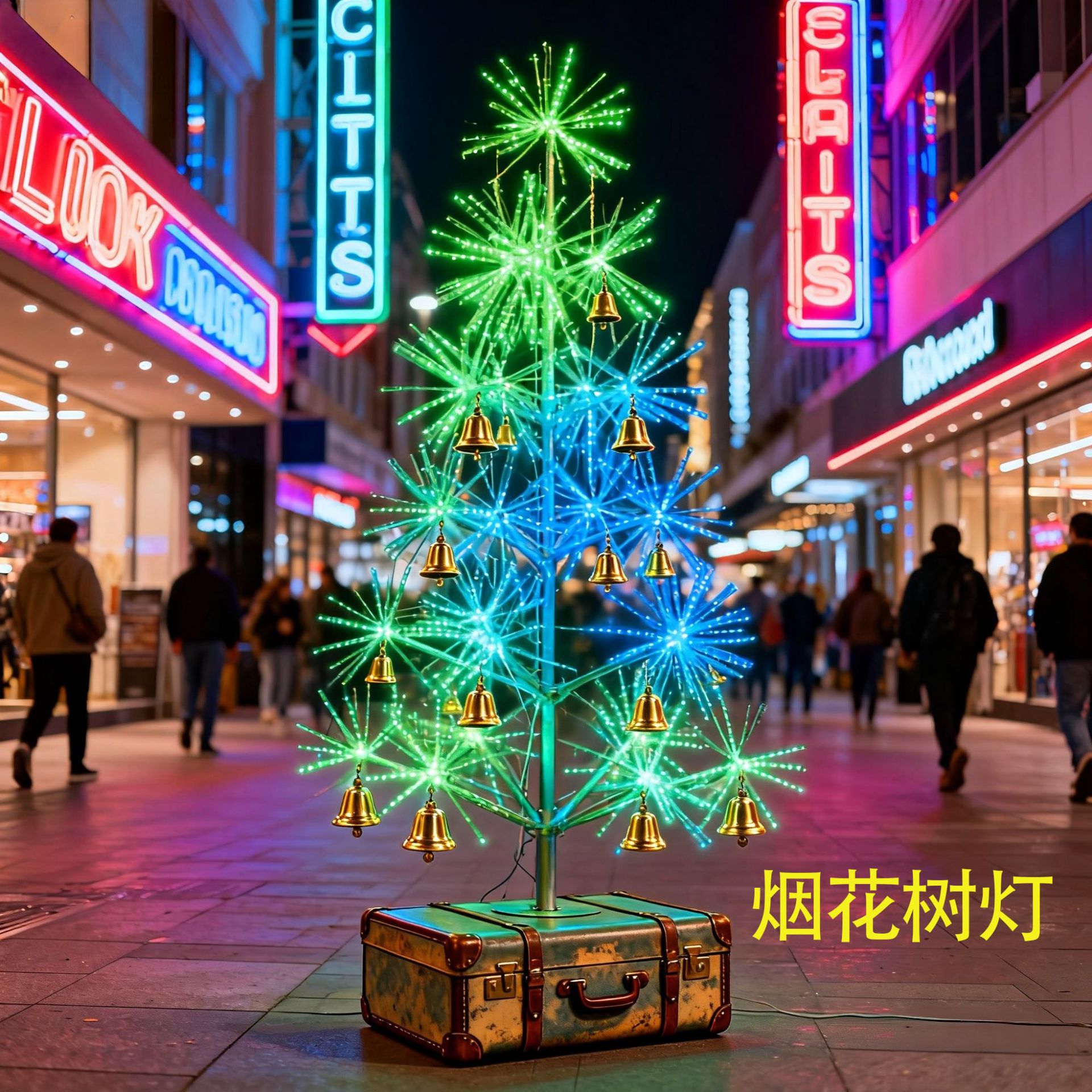 Fuegos artificiales luminosos al aire libre árbol de modelado luz de Año Nuevo Fuegos artificiales de Navidad iluminación paisaje lámpara de decoración de césped