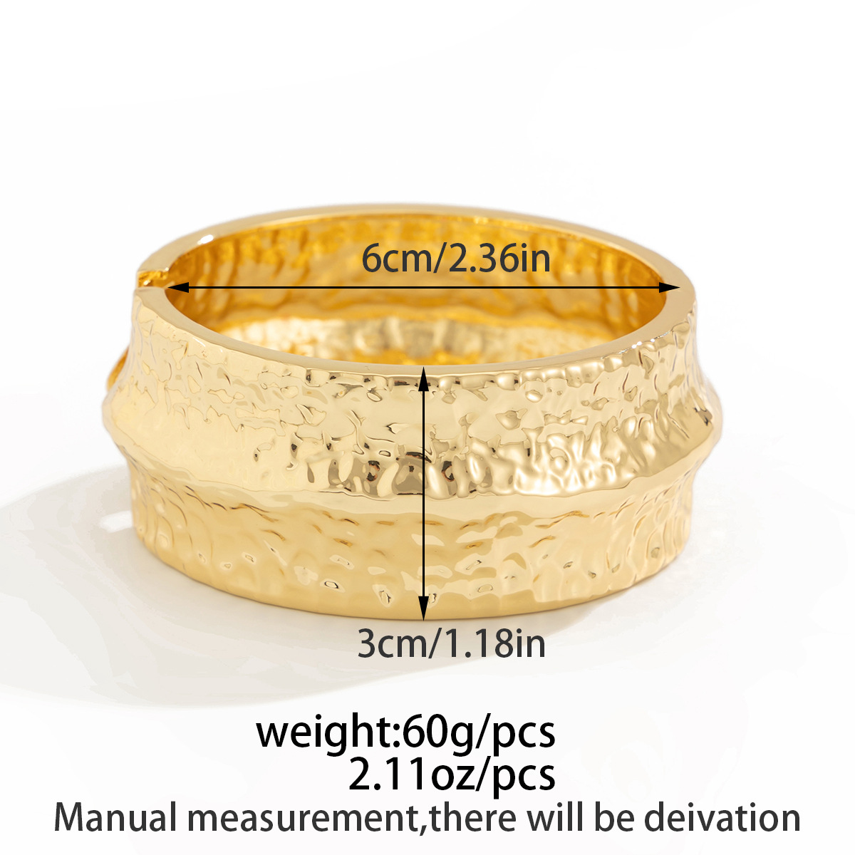 35g Weight Bangle Classification Alloy Chain Material 1 Piece Quantity Daily Occasion Alloy Material Irregular, Solid Color Pattern All Seasons Season Women's Gender Hip-Hop, Exaggerated, Simple Style Style Hammered, Plating Craft Hip-Hop Exaggerated Simple Style Irregular Solid Color Alloy Bangles Wholesale 1