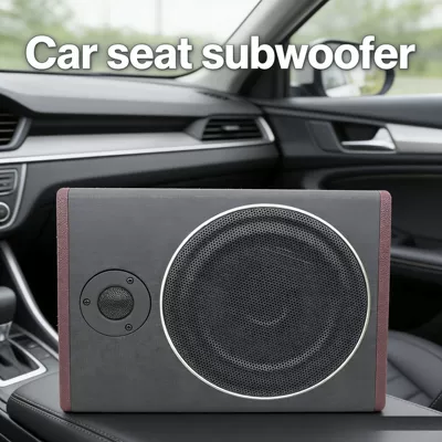 Cross-border 8-inch car audio modification ultra-thin subwoofer high power 12V active Wooden Leather audio with treble (Car speaker/subwoofer)