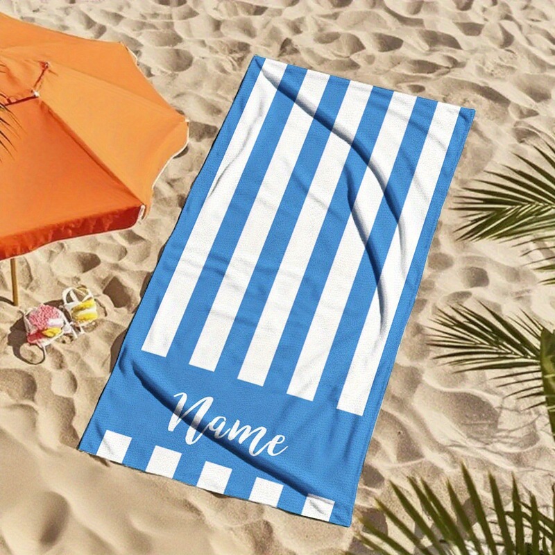 TEMU's popular aesthetic personalized custom name oversized beach towel, cute and beautiful striped pattern bath towel TEMU's popular aesthetic personalized custom name oversized beach towel, cute and beautiful striped pattern bath towel