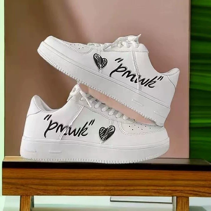 2025 spring ins style college love white shoes men chic street shooting niche couples casual sports sneakers trend